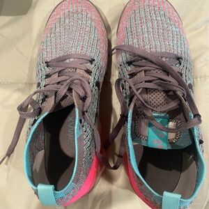 Nike Pink and Gray Knit Sneakers with Modern Design